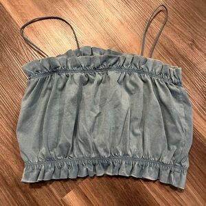 Zara blue crop top